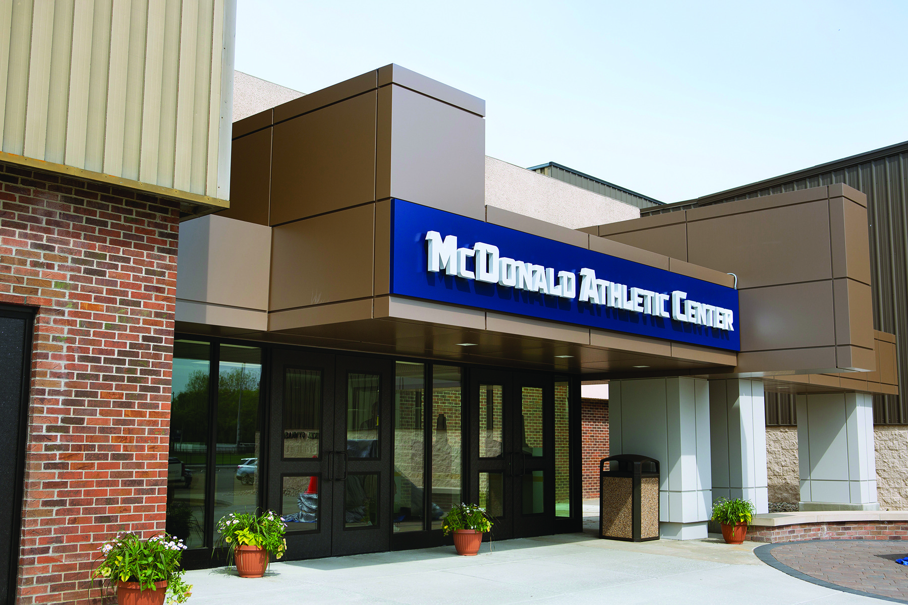 Outside entrance of the McDonald Athletic Center at Spring Arbor University