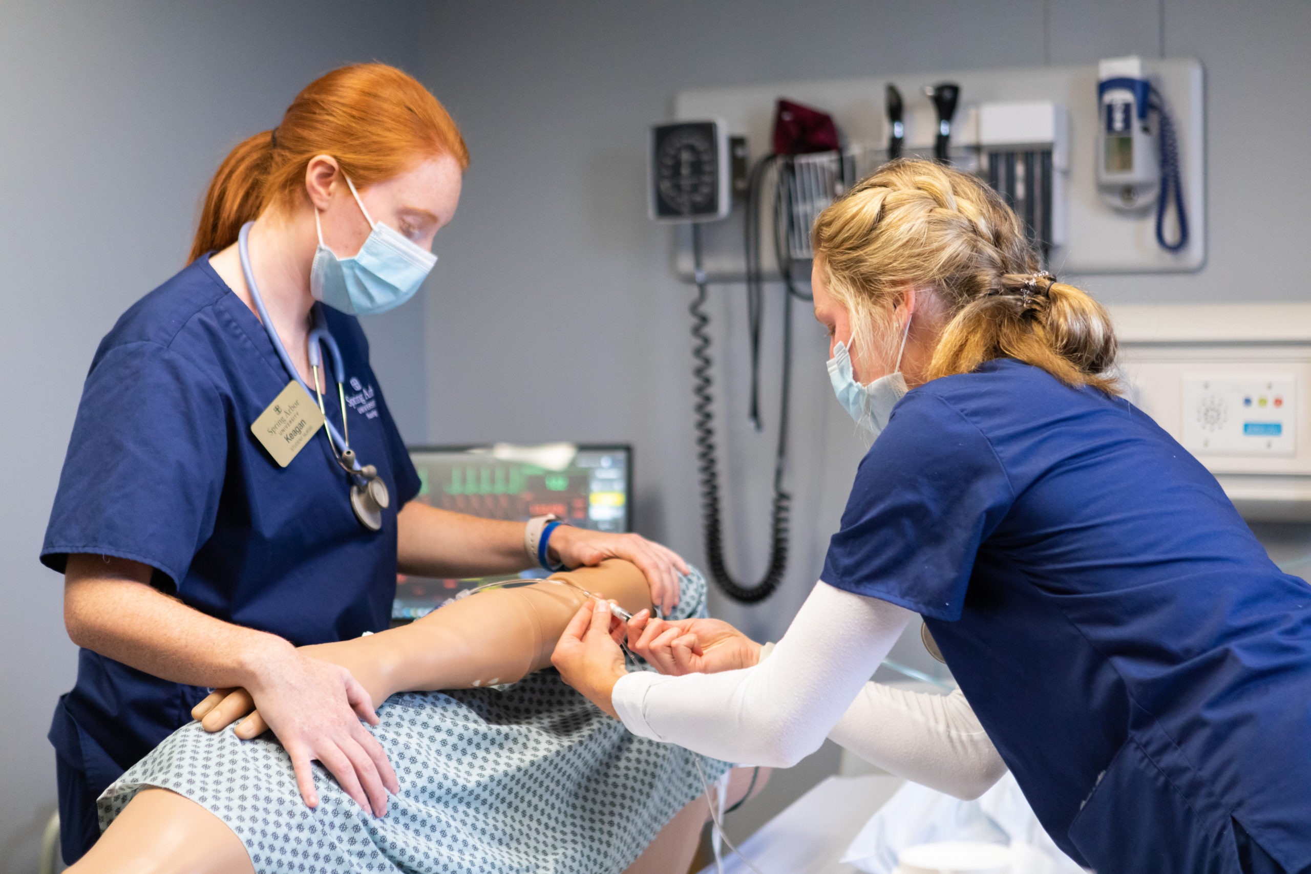 SAU nursing students in the Jacob and Lois Mol Nursing Simulation Labs